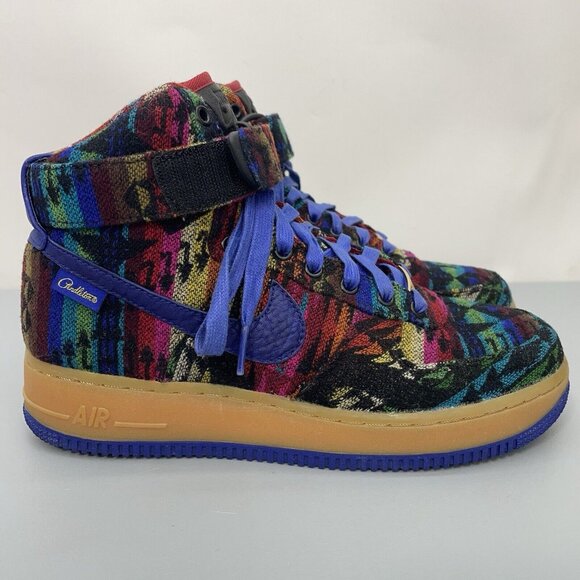 Nike Pendleton Wool Air Force 1 One NikeID Sneakers Aztec Colorful Mens 6.5 - Picture 2 of 16